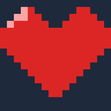 Hand-typed PPM heart, rendered